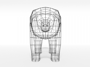 low poly cartoon polar bear 3D-Modell