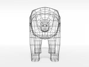 low poly cartoon polar bear 3D Model