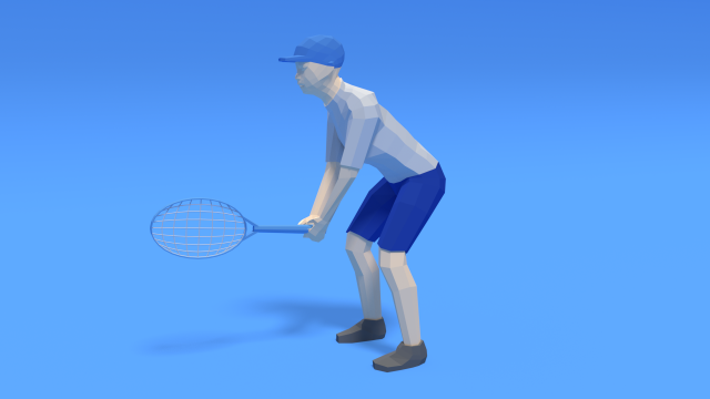 low poly kid playing tennis Modelo 3D .c4d .max .obj .3ds .fbx .stl .blend