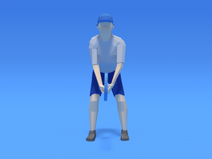 low poly kid playing tennis Modelo 3D