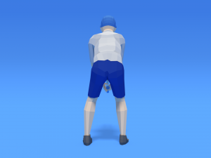 low poly kid playing tennis Modelo 3D