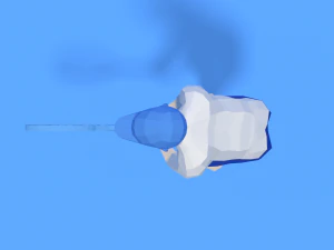 low poly kid playing tennis 3D Model