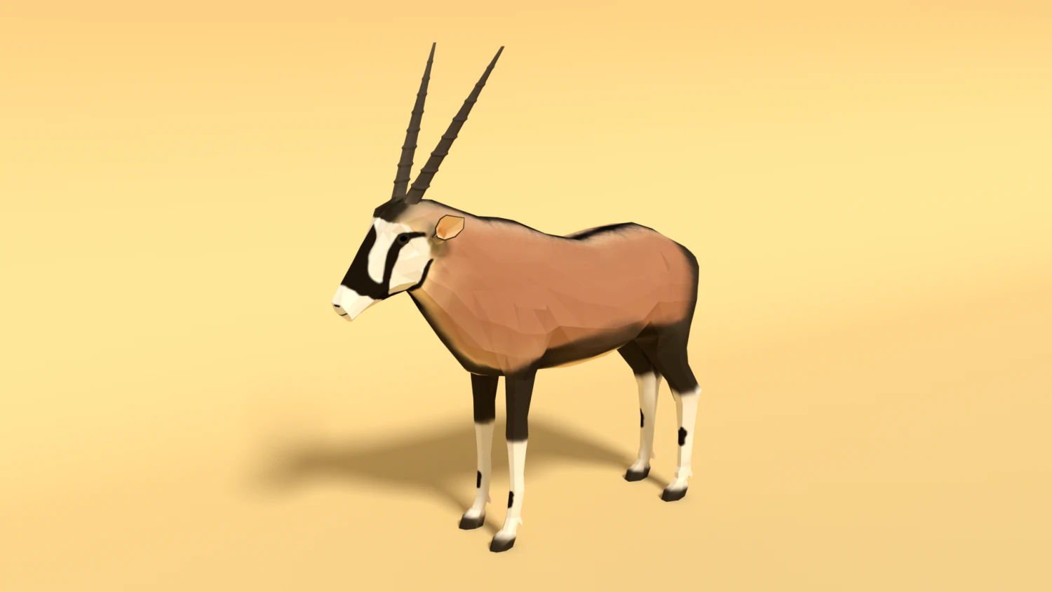 low poly gemsbok oryx gazella 3D Model .c4d .max .obj .3ds .fbx .stl .blend 