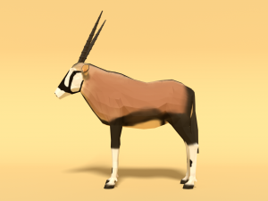 low poly gemsbok oryx gazella 3Dモデル