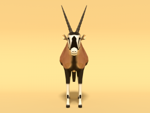 low poly gemsbok oryx gazella 3Dモデル