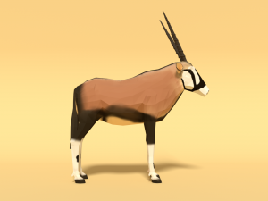 low poly gemsbok oryx gazella 3Dモデル