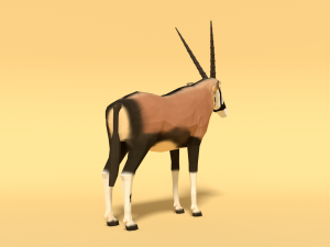 low poly gemsbok oryx gazella 3Dモデル