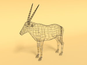 low poly gemsbok oryx gazella 3Dモデル
