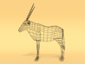 low poly gemsbok oryx gazella 3Dモデル