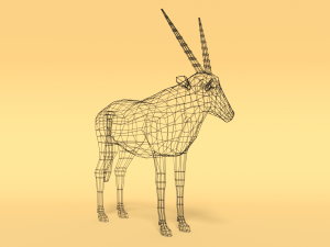 low poly gemsbok oryx gazella 3Dモデル