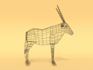 low poly gemsbok oryx gazella 3Dモデル