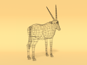 low poly gemsbok oryx gazella 3Dモデル