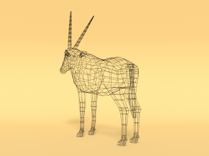 low poly gemsbok oryx gazella 3Dモデル