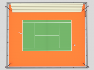 cartoon tennis court scene Modèle 3D