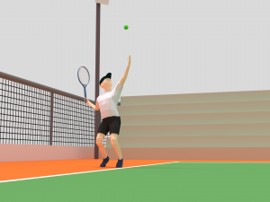 cartoon tennis court scene Modèle 3D