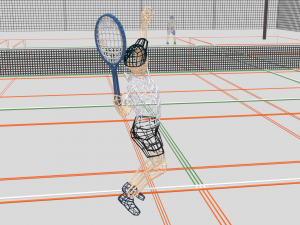 cartoon tennis court scene Modèle 3D