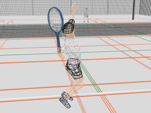 cartoon tennis court scene 3D Model
