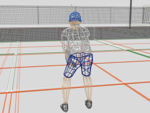 cartoon tennis court scene 3D Model