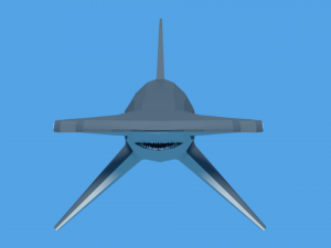 low poly cartoon hammerhead shark Modelo 3D