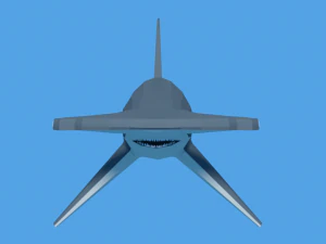 low poly cartoon hammerhead shark 3D Model