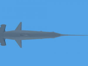 low poly cartoon hammerhead shark Modelo 3D