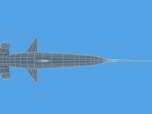 low poly cartoon hammerhead shark Modelo 3D
