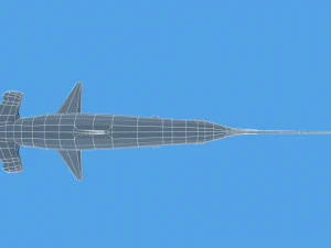 low poly cartoon hammerhead shark 3D Model