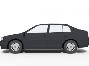 low poly family car 3D Model