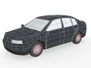 low poly family car 3D Model