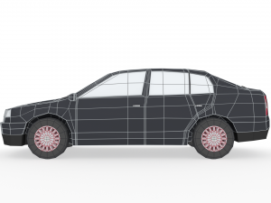low poly family car 3D Model