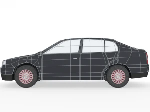low poly family car 3D Model