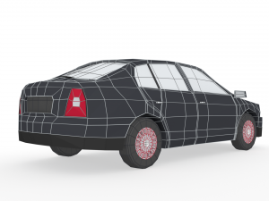 low poly family car 3D Model