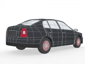 low poly family car 3D Model