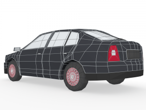 low poly family car 3D Model
