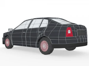 low poly family car 3D Model