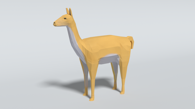 low poly cartoon llama guanaco 3D Model .c4d .max .obj .3ds .fbx .stl .blend 