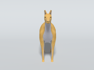 low poly cartoon llama guanaco 3D Model