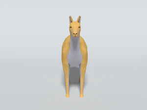 low poly cartoon llama guanaco 3D Model