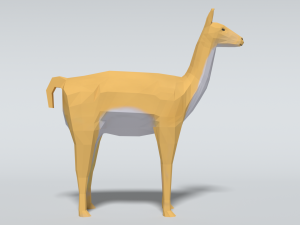 low poly cartoon llama guanaco 3D Model