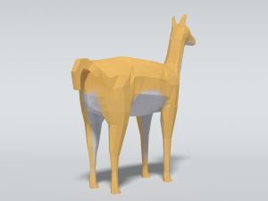 low poly cartoon llama guanaco 3D Model