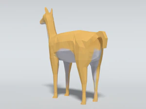 low poly cartoon llama guanaco 3D Model