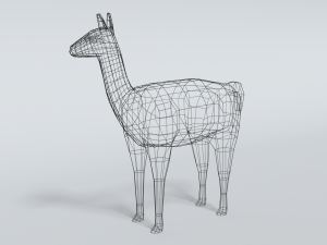 low poly cartoon llama guanaco 3D Model