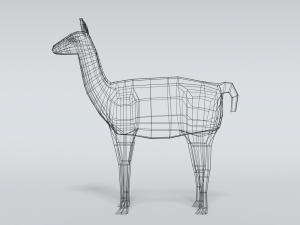 low poly cartoon llama guanaco 3D Model