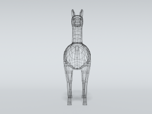 low poly cartoon llama guanaco 3D Model