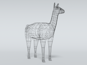 low poly cartoon llama guanaco 3D Model