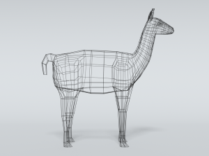 low poly cartoon llama guanaco 3D Model
