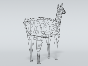 low poly cartoon llama guanaco 3D Model