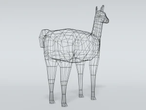 low poly cartoon llama guanaco 3D Model