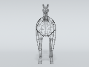 low poly cartoon llama guanaco 3D Model