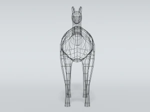low poly cartoon llama guanaco 3D Model